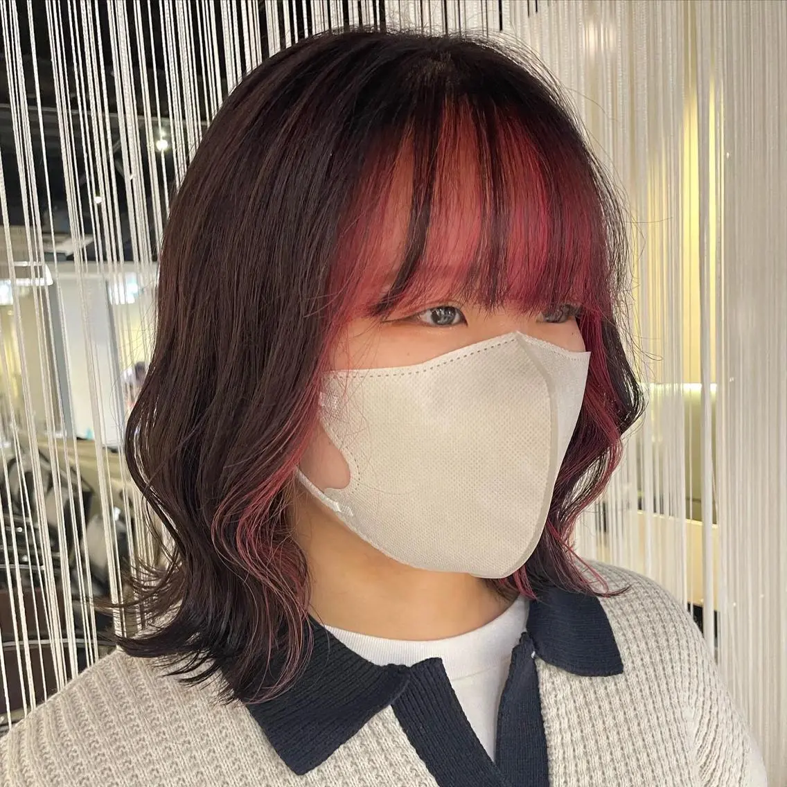 ミディアム カラー ピンクカラー カット ヘアカラー トリートメント しのはら まどかのヘアスタイル