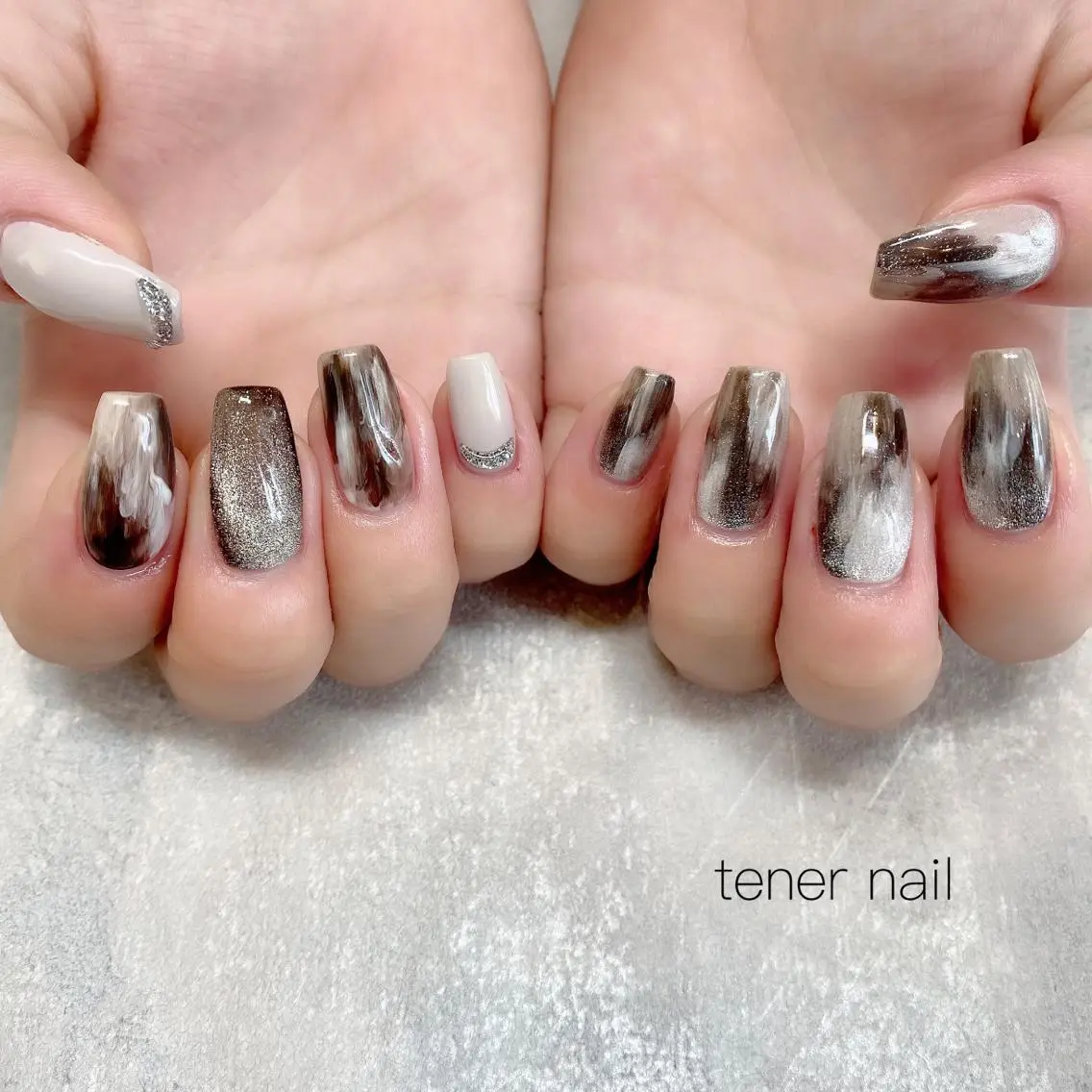 ネイル ブラウン テネルネイル tener nailのネイルデザイン