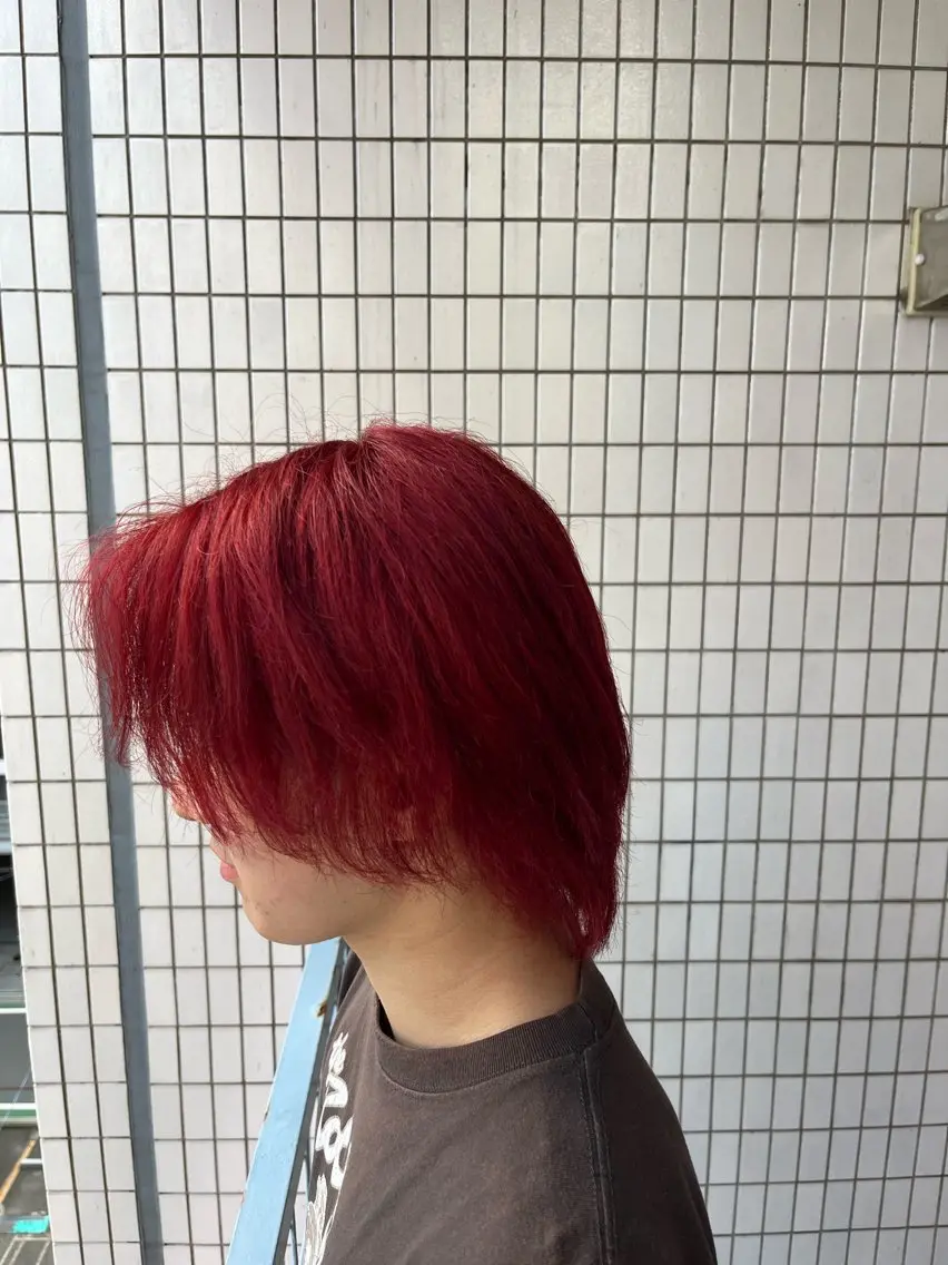 ミディアム カラー ブリーチ メッシュ 永井 脩弥のヘアスタイル