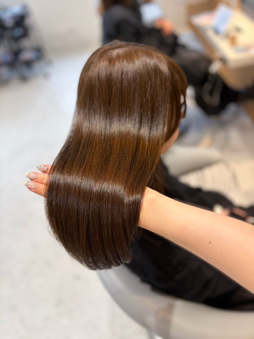 ミディアム カラー カット ヘアカラー トリートメント ヘアセット/レイヤー 秋カラー/はるかのヘアスタイル