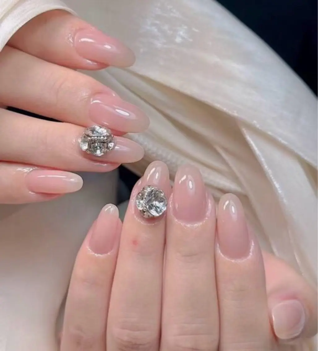 ネイル チークネイル 長さ出し フレンチネイル ジェルネイル 韓国ネイル ハンドネイル Lucky Nail Salonのネイルデザイン