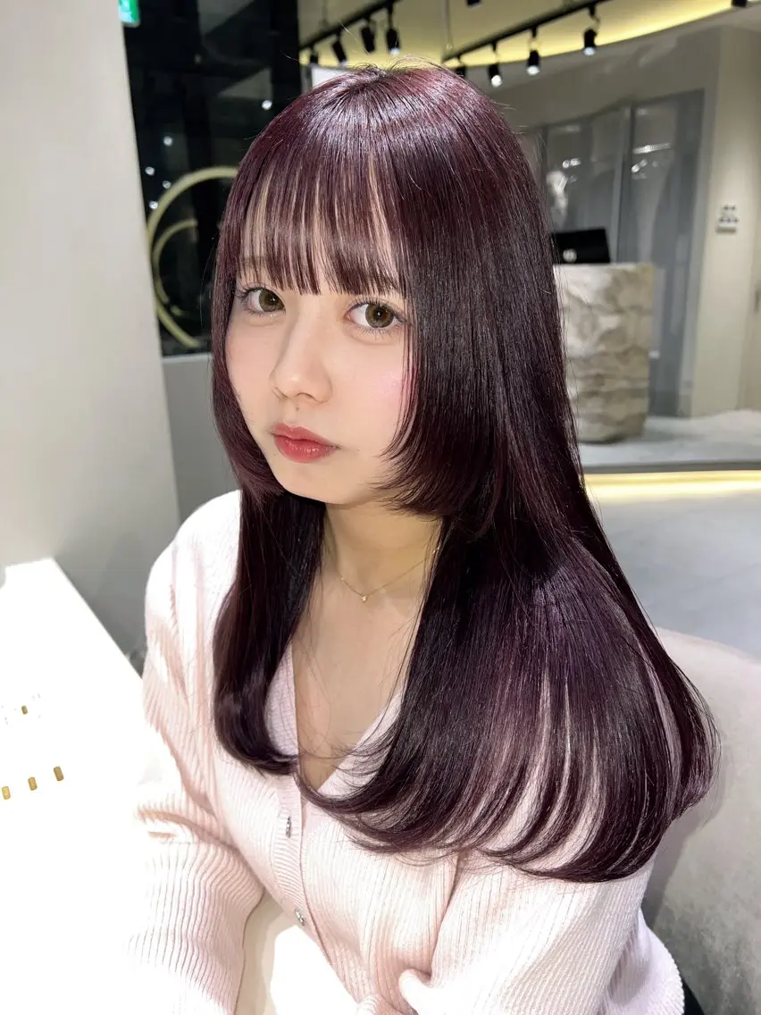 セミロング カット ヘアカラー トリートメント 顔周り🇰🇷韓国 レイヤー/モエのヘアスタイル