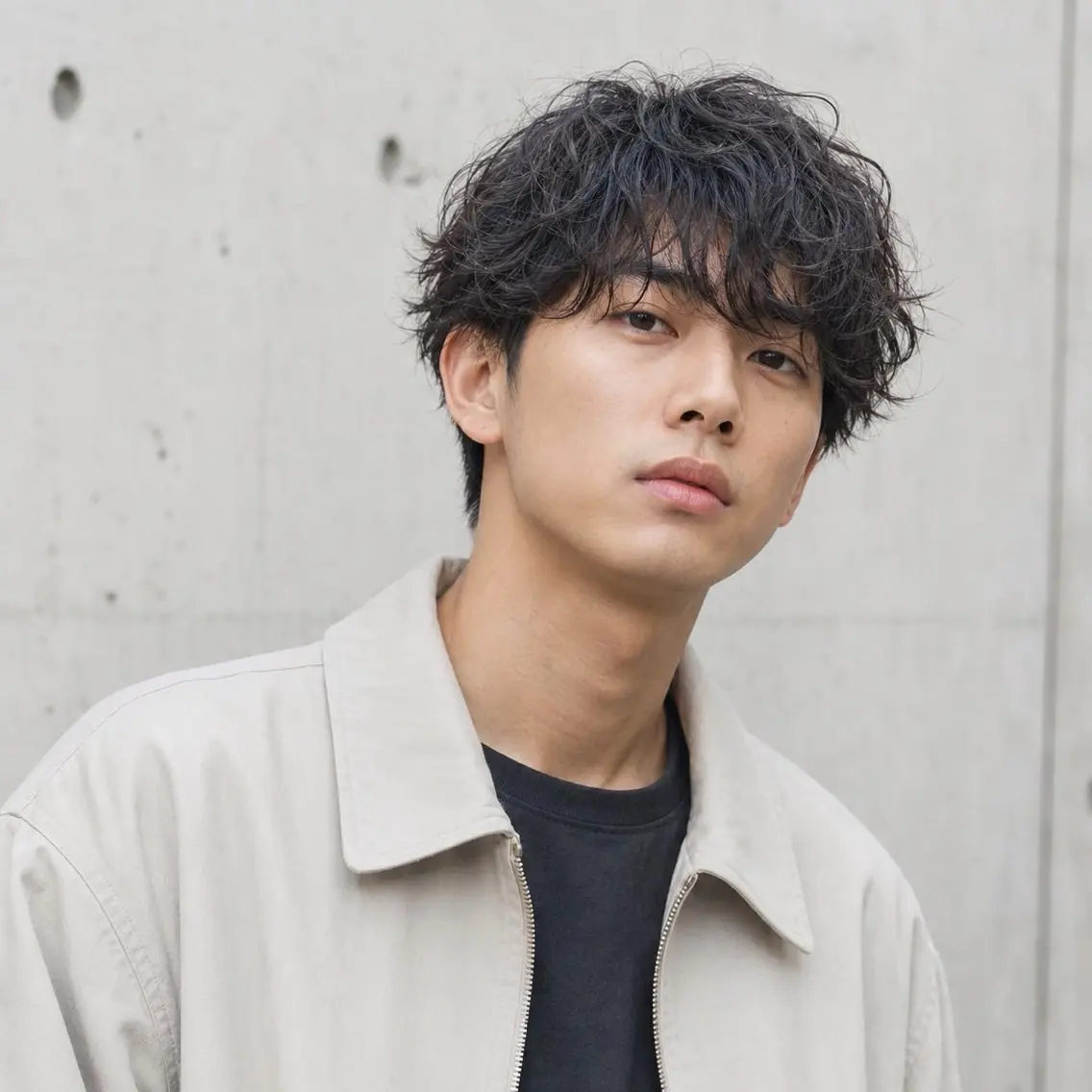 パーマ メンズ カット パーマ トリートメント 深町 航波のヘアスタイル