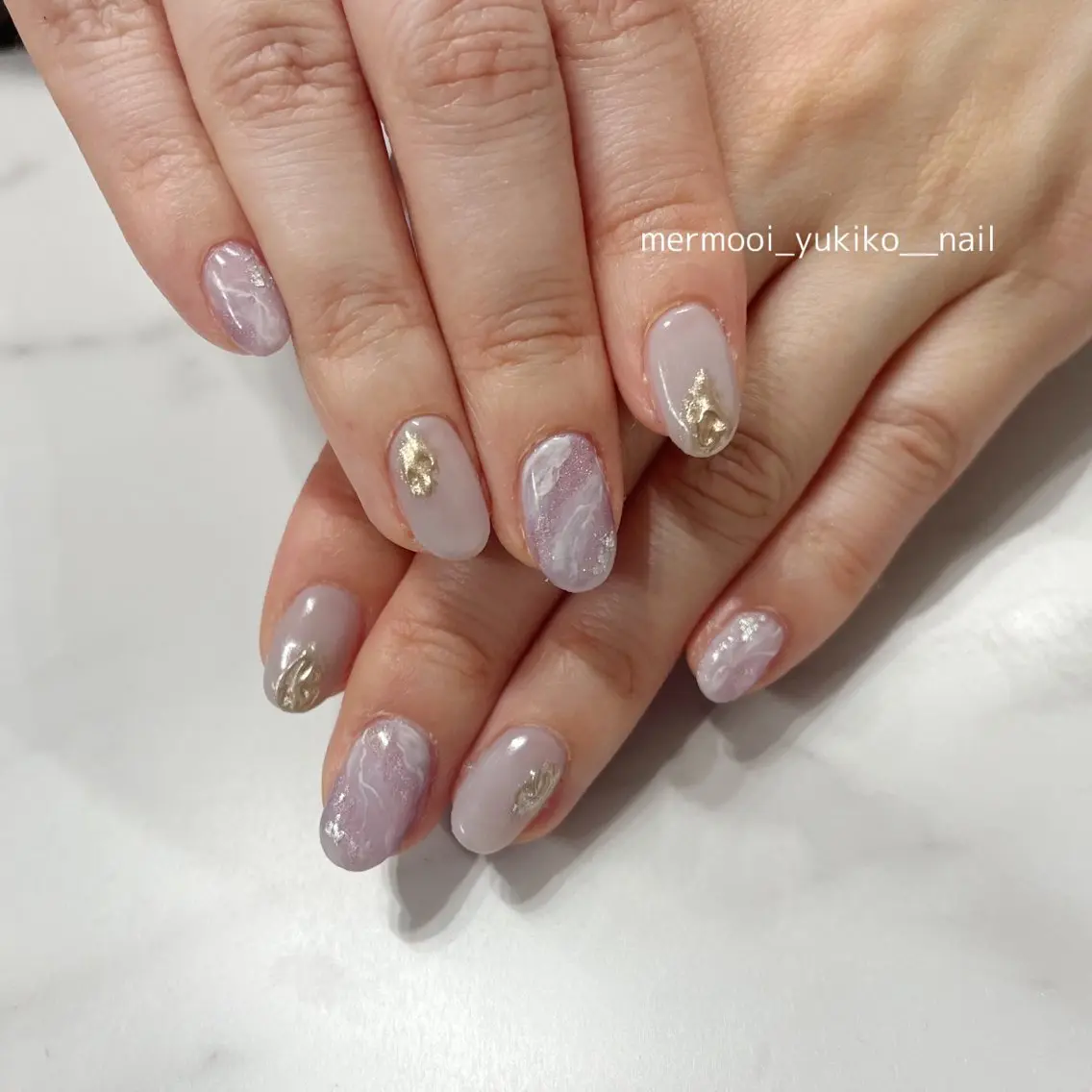 ネイル ブルー ジェルネイル グリーン マグネットネイル 大理石ネイル(マーブル) mermooi nailのネイルデザイン