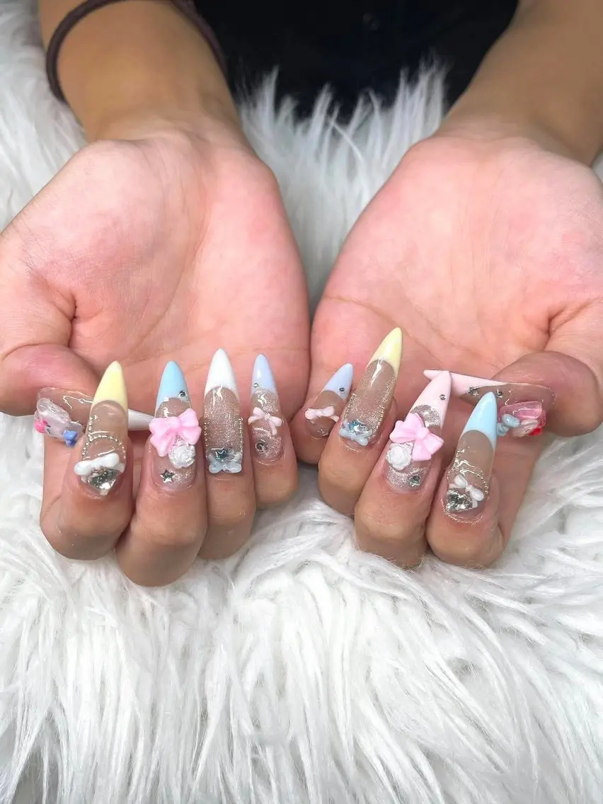 ネイル 長さ出し グラデーション 卒業式 キラキラネイル マグネットネイル ハンドネイル Lee Nailsのネイルデザイン