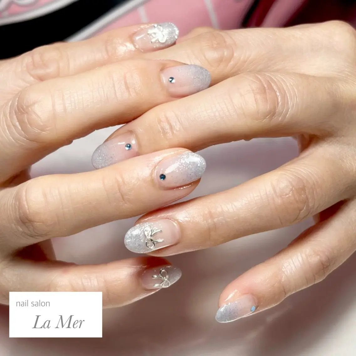 ネイル グラデーション ラメ(グリッター) ラメグラデーション オフィスネイル パープル nailsalon La Merのネイルデザイン
