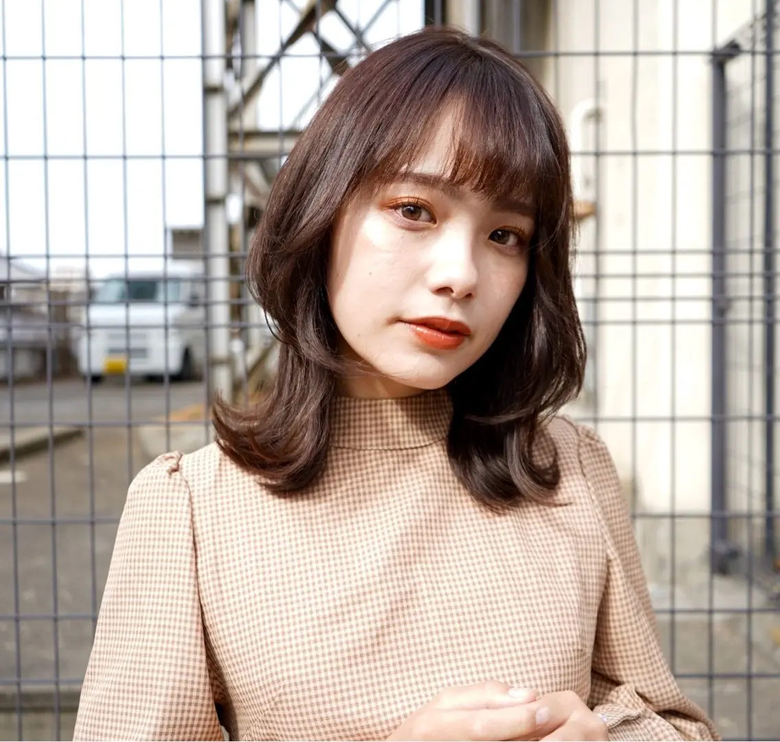 ミディアム カラー 1回で綺麗になる 髪質改善 小山光のヘアスタイル