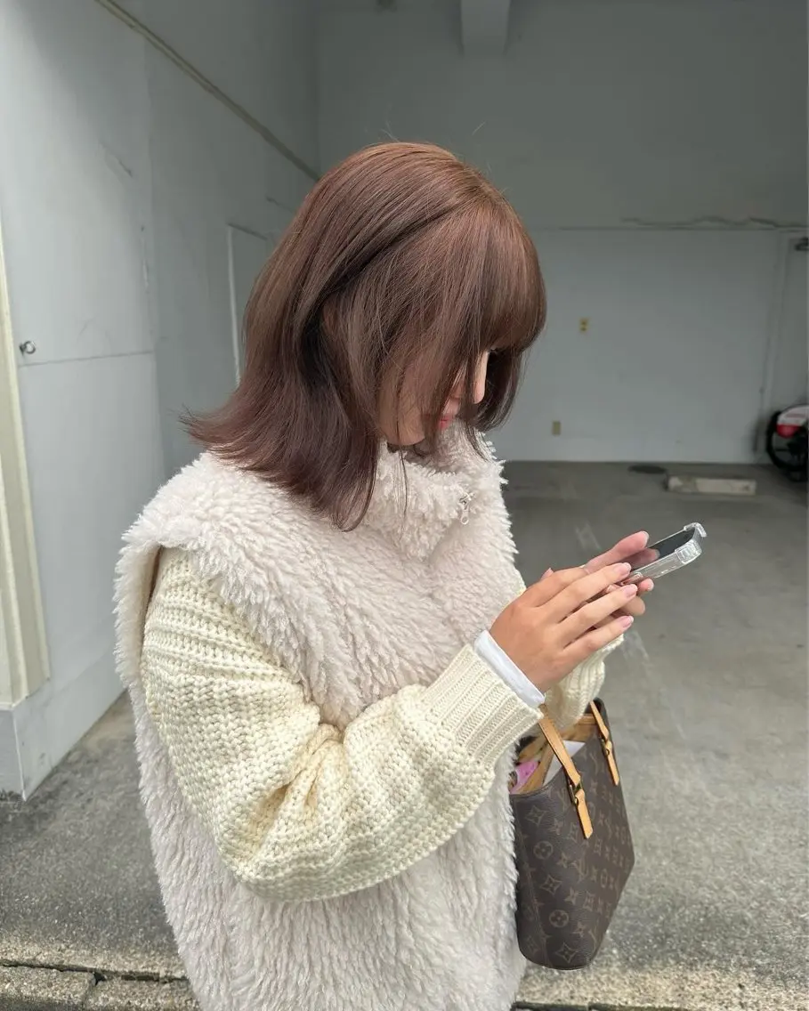 ミディアム カラー ブリーチ ブリーチなしカラー ヘアカラー トリートメント レイヤー/高橋 みく /池下/千種のヘアスタイル