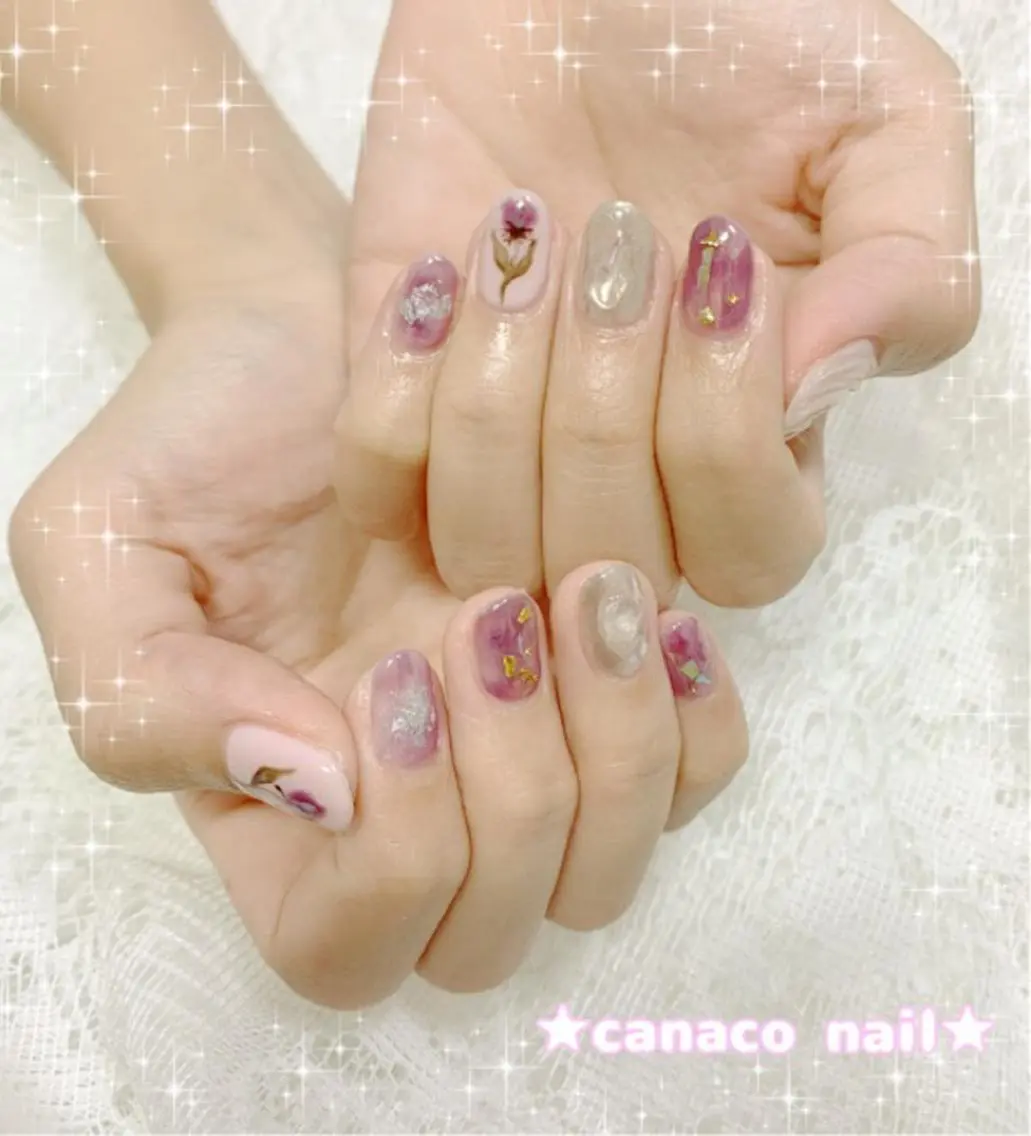 ネイル アートネイル ミラーネイル ニュアンスネイル ハンドネイル ハンドケア ベテランネイル cnc  nailのネイルデザイン