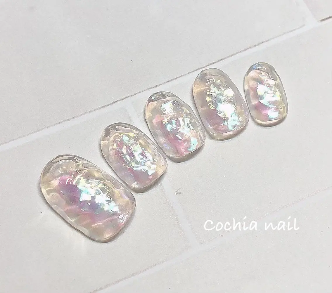 ネイル 氷ネイル・うるうるネイル ハンドネイル cochia nailのネイルデザイン