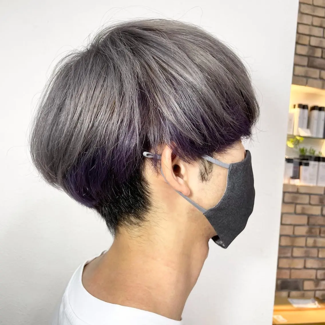 カラー メンズ シルバー 💫カットパーマ💫 伊原虎太郎のヘアスタイル