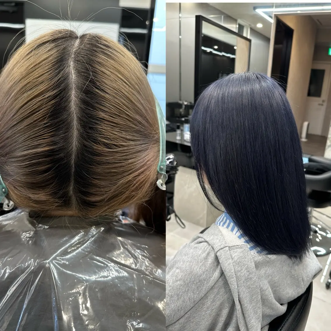 セミロング カラー ブリーチ ヘアカラー ✨【髪質改善/縮毛 矯正】✨ゆうほのヘアスタイル