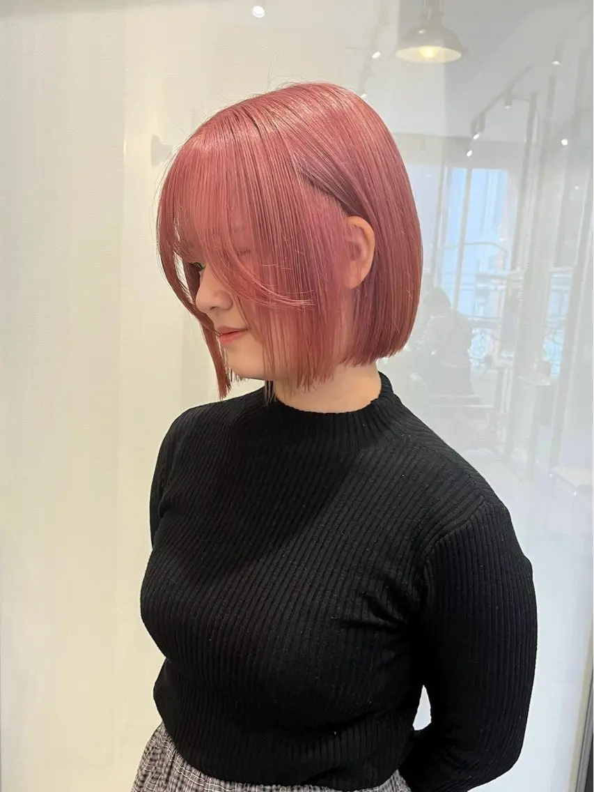 ショート カラー ヘアカラー AMI🎀韓国ヘア 透明感カラーのヘアスタイル