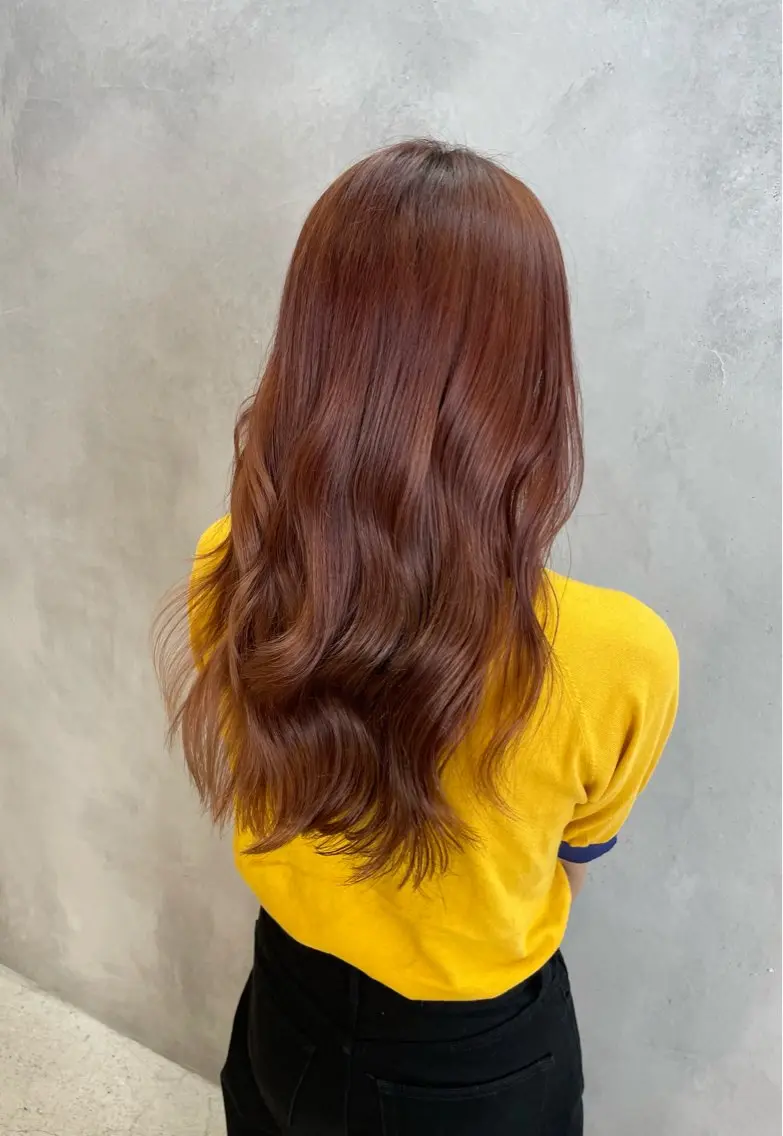 ロング カラー ヘアアレンジ ブリーチ ピンクカラー 髪質改善⭐️ 桜場のヘアスタイル