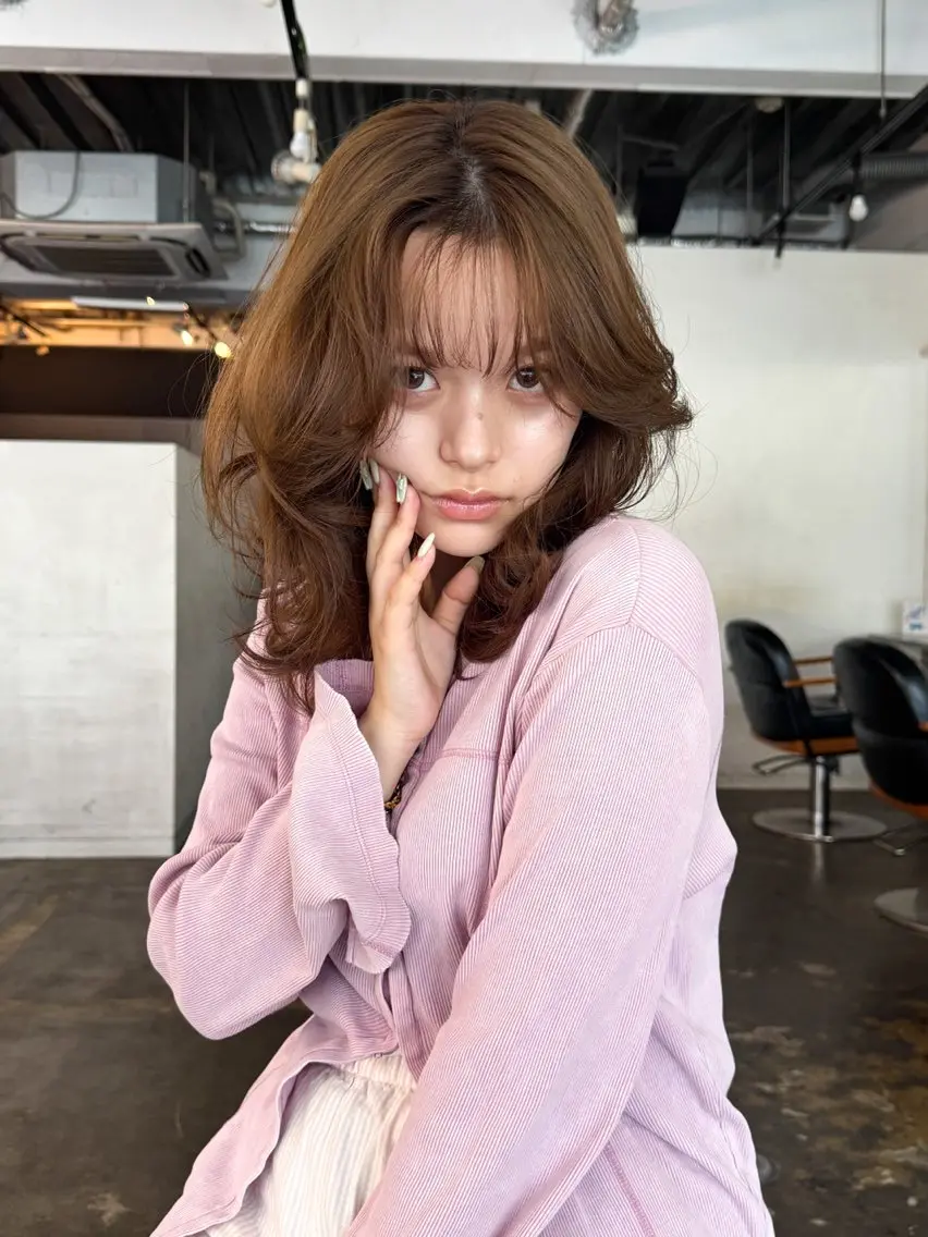 ミディアム カラー レイヤーカット カット ヘアカラー トリートメント アンニュイレイヤー/ 火ノ見🪡のヘアスタイル