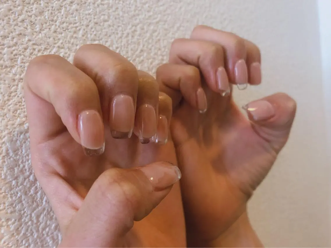 ネイル クリアネイル フレンチネイル 春ネイル kiki nail &brow二子玉川のネイルデザイン
