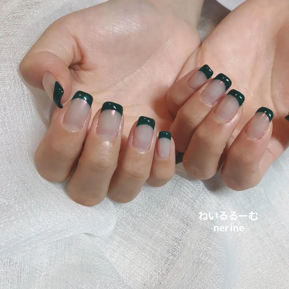 🌸🩵カラーグラデーション、フレンチの写真