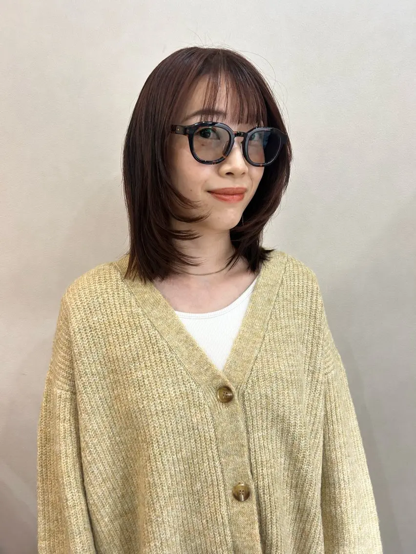 ミディアム 髪質改善 縮毛矯正 カット ヘアカラー 縮毛矯正 トリートメント ボブ/透明感カラー 🧸YUI❤️のヘアスタイル
