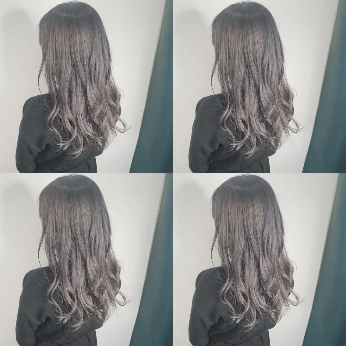 ロング アッシュ ハイライト シースルーバング ヘアカラー 佐藤 香太のヘアスタイル