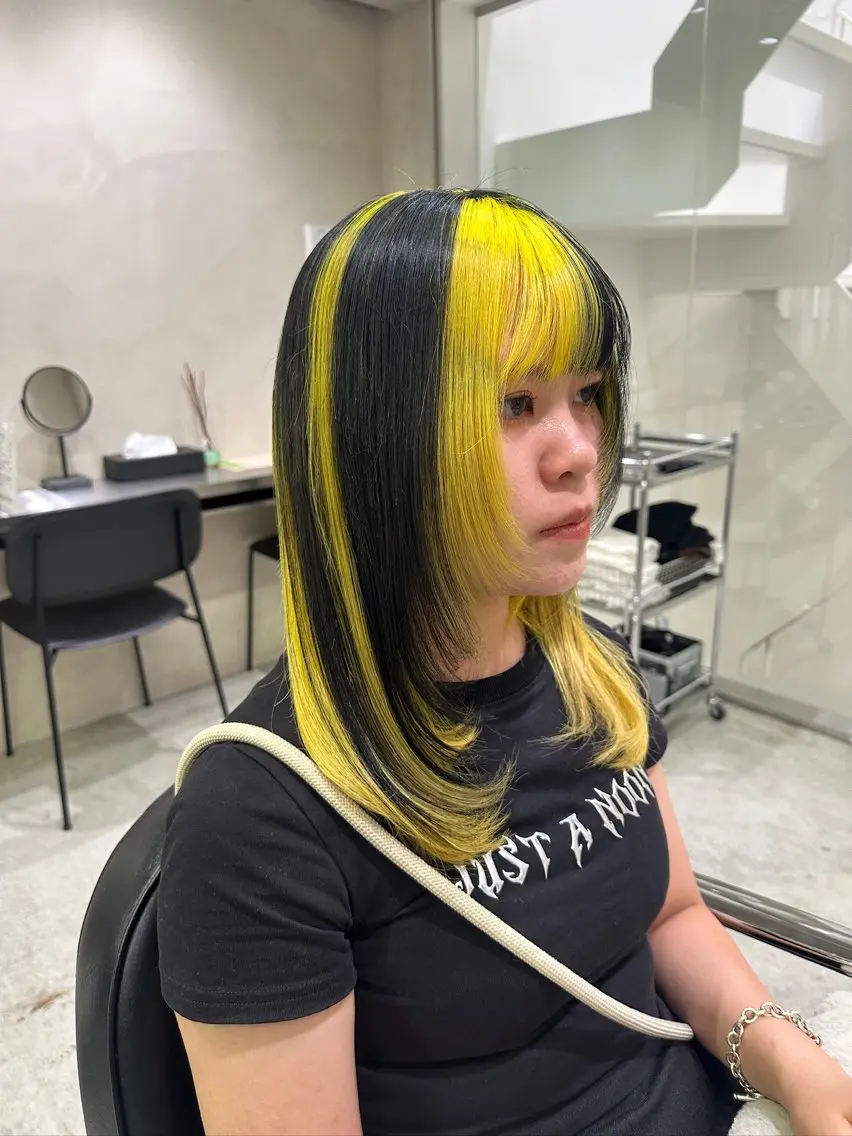 ミディアム カラー 黒髪 イエローカラー 似合わせ特化美容師 梅田/KOUTAのヘアスタイル