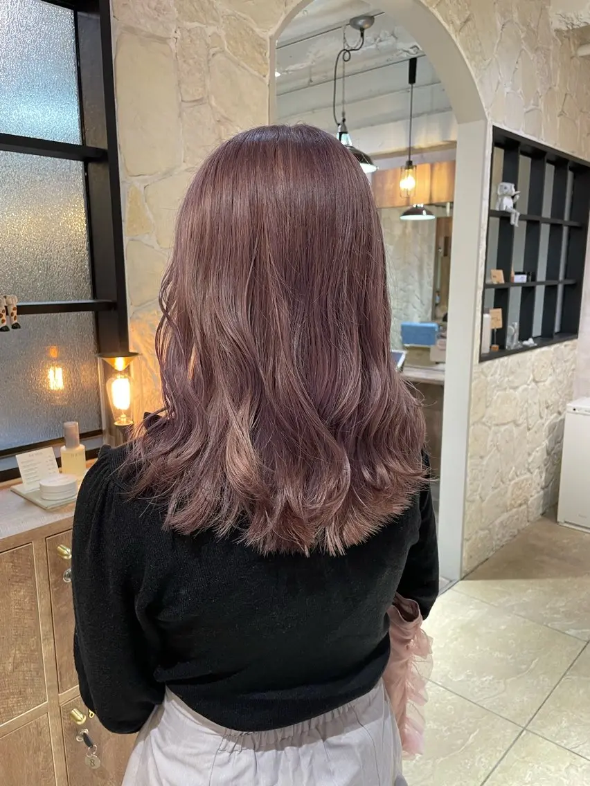 カラー ブリーチ ラベンダーカラー ラベンダーピンク ピンクカラー 髪質改善カラー🫧 横浜/liberteのヘアスタイル