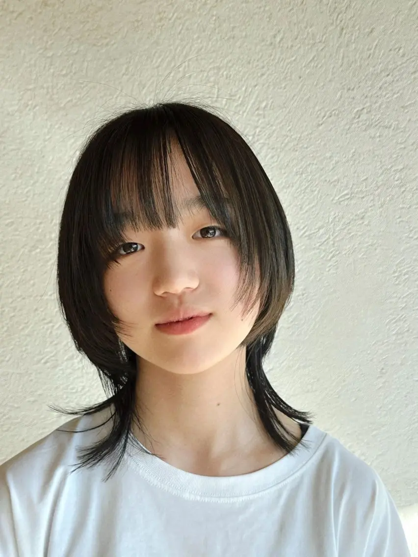 ミディアム ウルフカット その他 為頭 りたのヘアスタイル