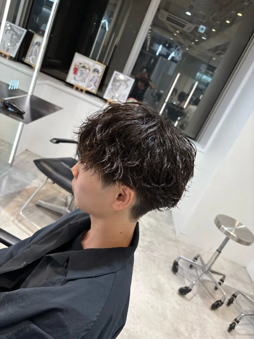 ショート パーマ メンズパーマ特化 園田 楓莉のヘアスタイル