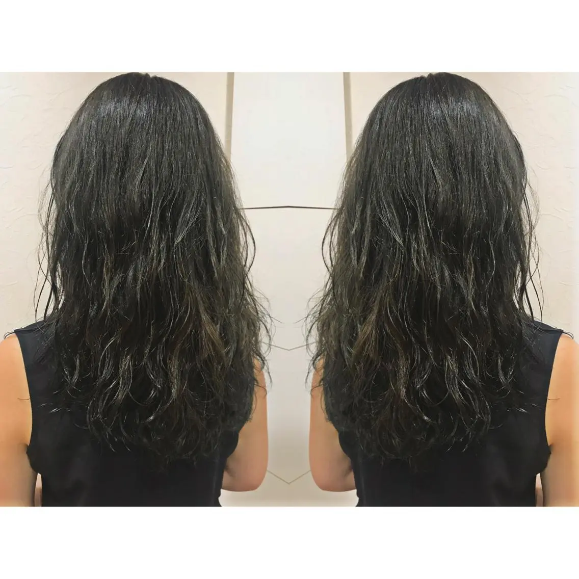 ロング カラー ヘアアレンジ アッシュ オリーブカラー 蔵前🫧韓国風レイヤ ーカット🫧KAHOのヘアスタイル