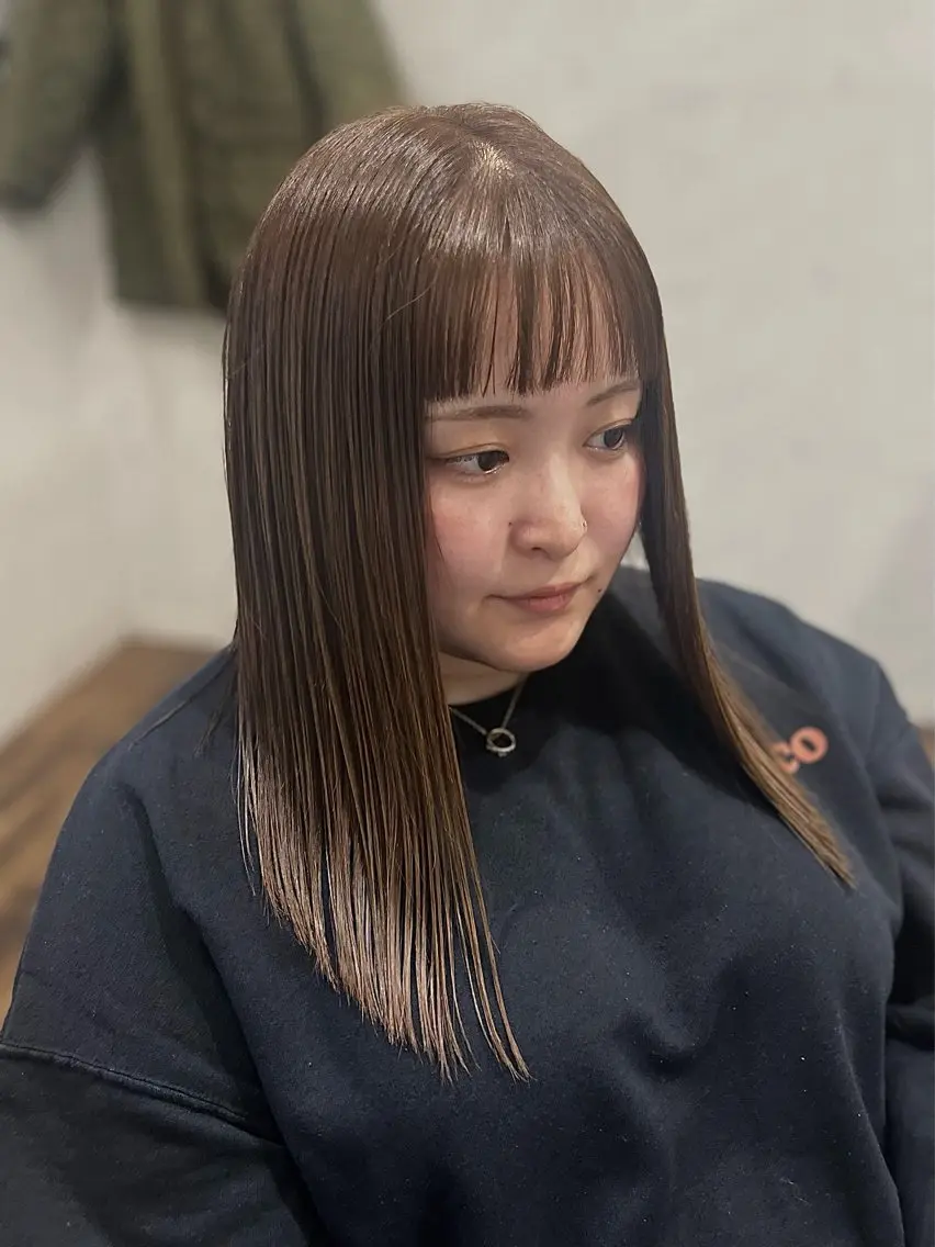 ミディアム アッシュ カット ヘアカラー トリートメント ナチュラルカラー 錦糸町【三橋衿奈】のヘアスタイル