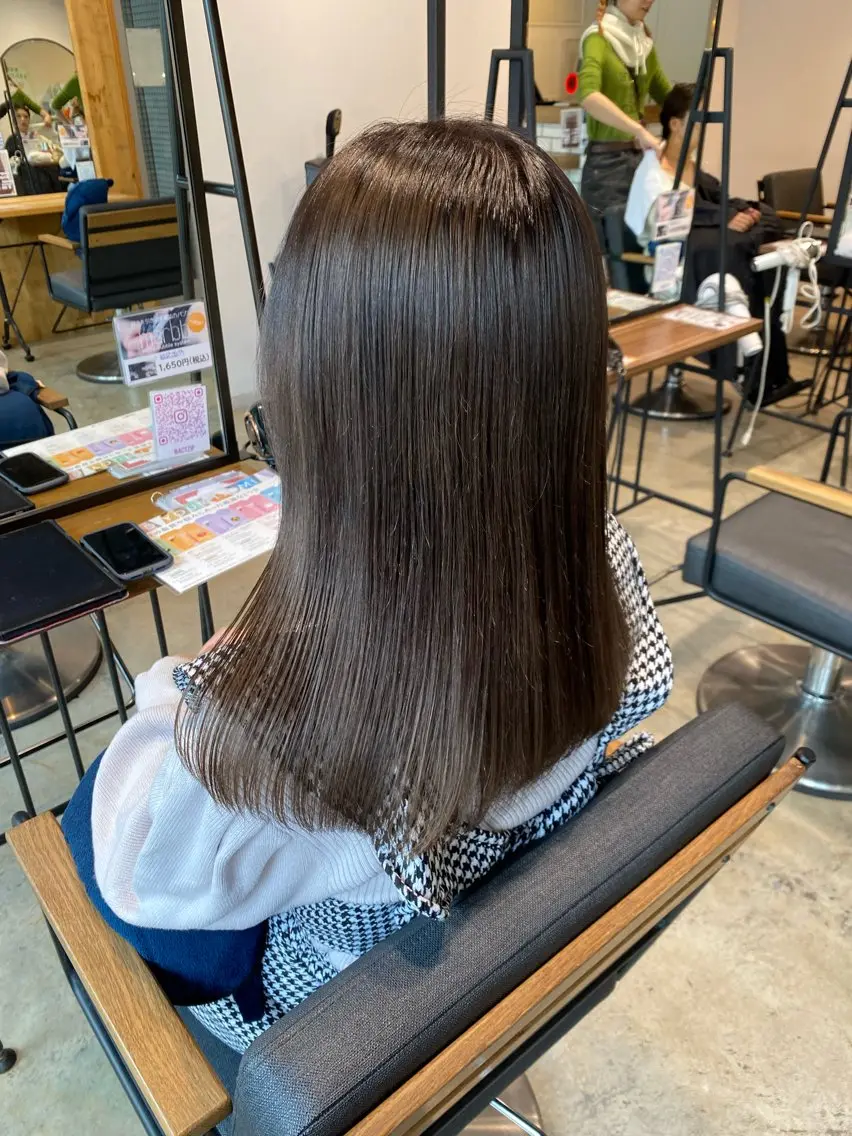 ミディアム カラー グレージュ カット ヘアカラー レイヤー/大人ボブ 渡邉【日吉美容室】のヘアスタイル