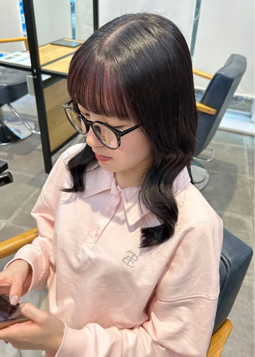 ロング カラー ヘアカラー トリートメント newi梅田🫧韓国 ヘア🫧sakiのヘアスタイル