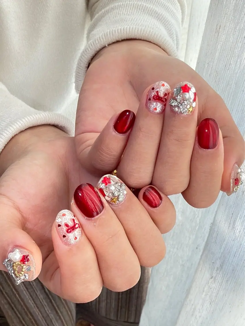 ネイル フットネイル フレンチネイル グラデーション ハート 氷ネイル・うるうるネイル ハンドネイル Lynn_ Nailのネイルデザイン