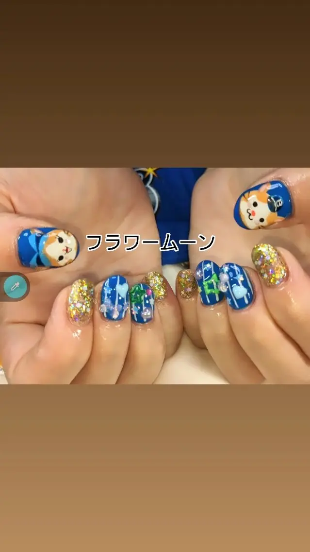 ネイル ハンドネイル ハンドケア フラワー ムーンのネイルデザイン
