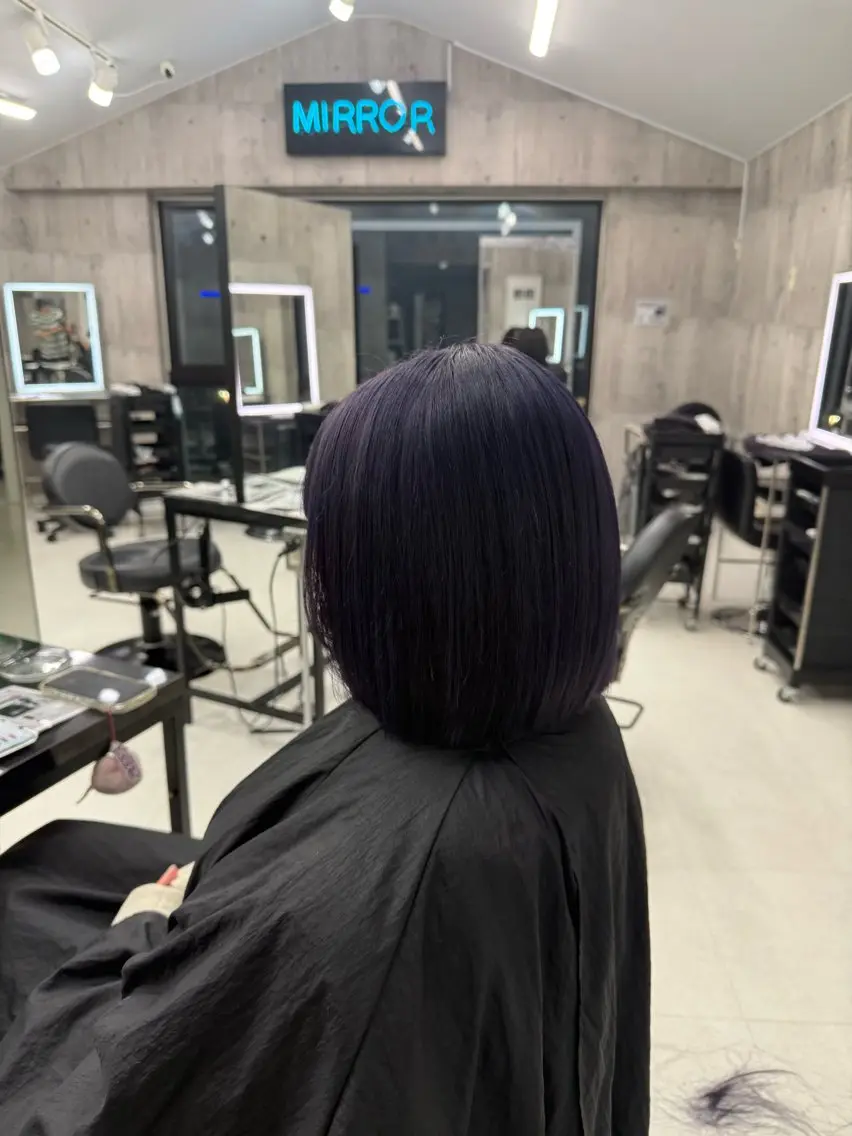 ミディアム カラー メンズ メンズブリーチ ブリーチ ヘアカラー トリートメント ☁️かずき☁️青.紫 推し活カラー💫のヘアスタイル