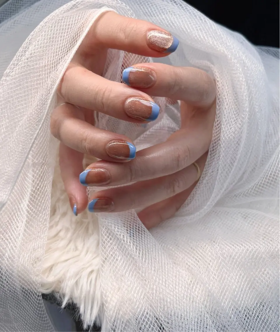 ネイル フレンチネイル マグネットネイル ek.nail⭐︎ kanaのネイルデザイン