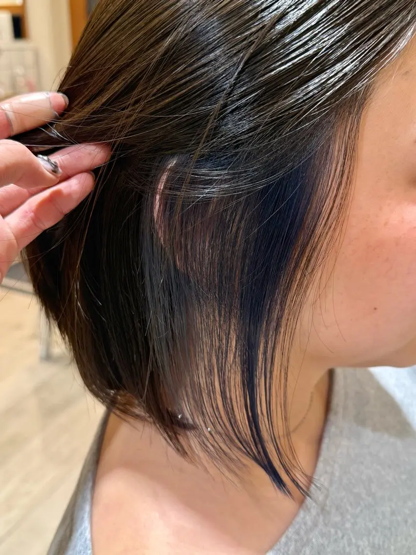 ミディアム ボブ ヘアカラー メンズパーマ募集中 /minoriのヘアスタイル