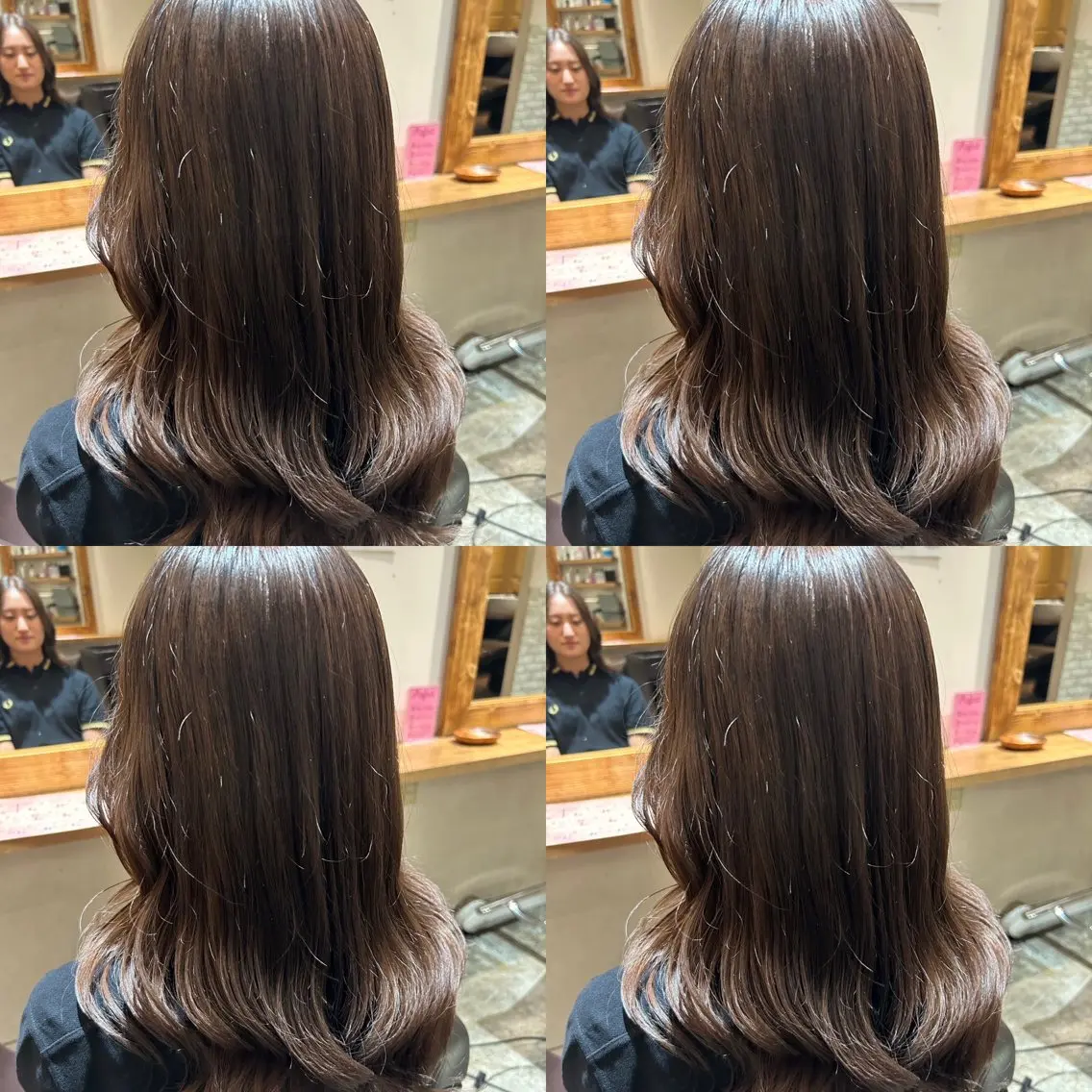 ロング カラー ベージュカラー ブリーチ オリーブベージュ レイヤーカット/ 縮毛矯正🇰🇷早坂のヘアスタイル