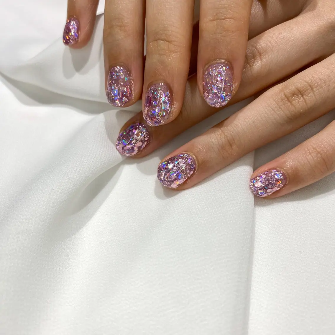 ネイル ラメ(グリッター) 夏ネイル muguet🎀 chikaのネイルデザイン