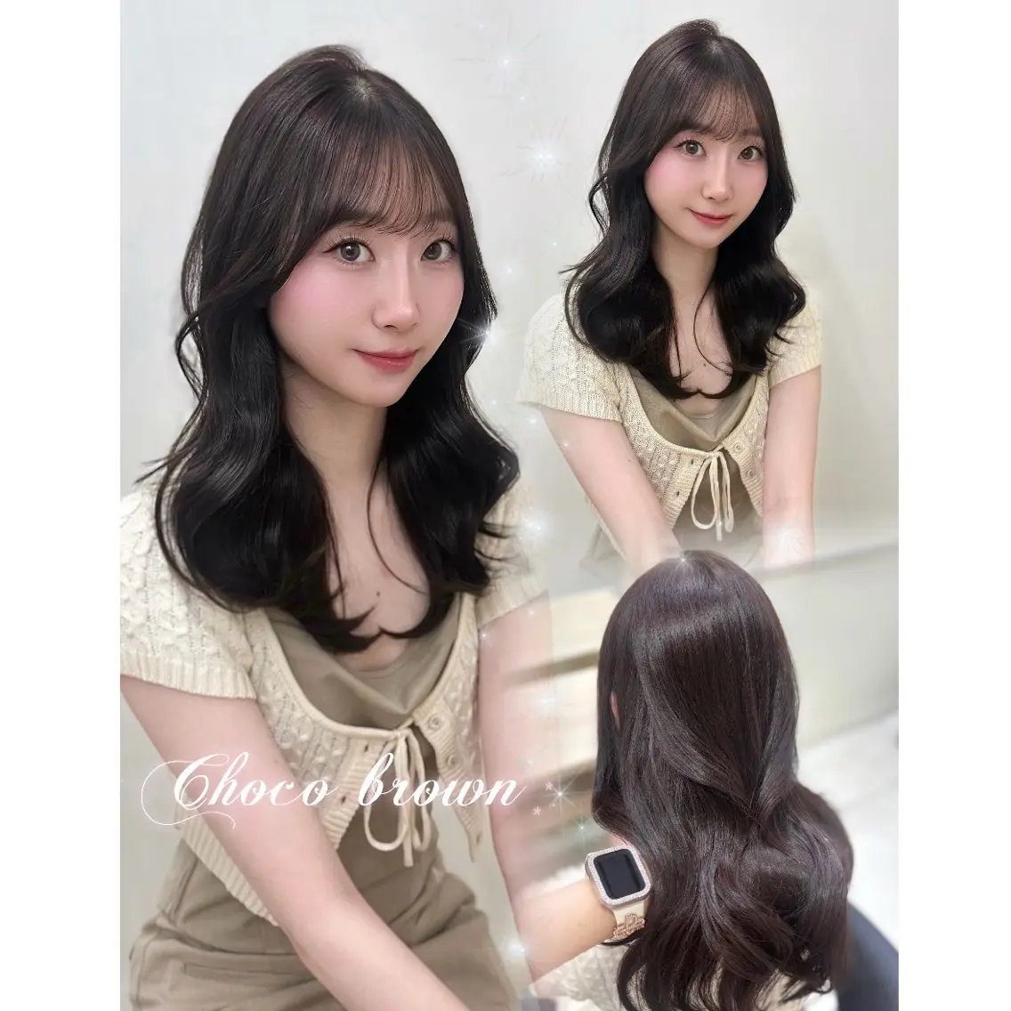 セミロング カラー ブラウンカラー 顔周りカット カット ヘアカラー レイヤーカット/銀座 🎀𝐒𝐀𝐊𝐈のヘアスタイル