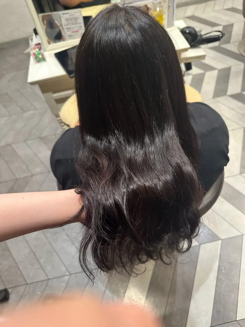 ロング カット ヘアカラー ✨️艶髪カラー 🍒haru🍒✨️のヘアスタイル