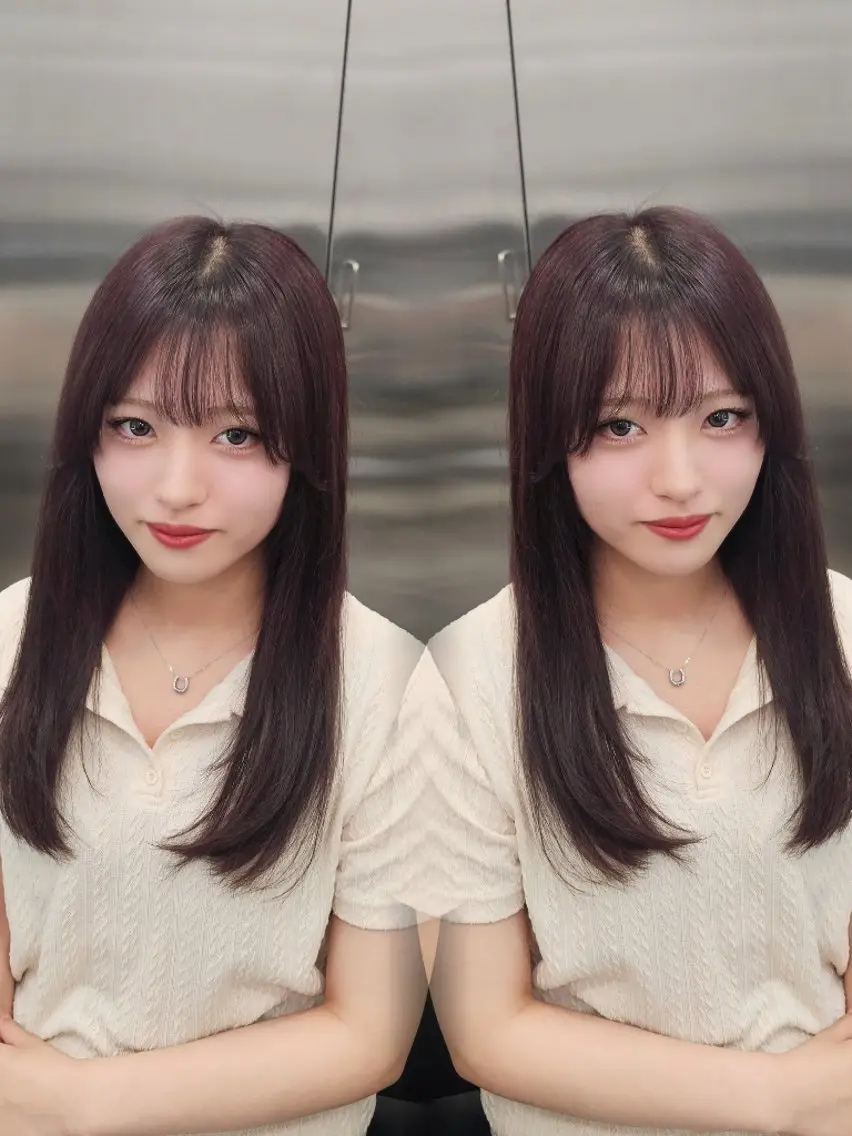 セミロング カラー 透明感カラー 🩶渡邉 優杏🩶のヘアスタイル