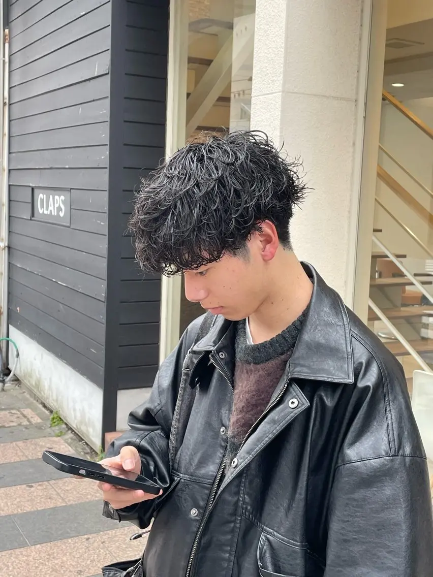 ショート パーマ メンズ メンズパーマ カット パーマ パーマ/フェード🔥 佐々木波人のヘアスタイル