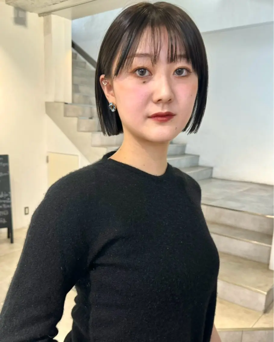 ショート ボブ 顔周りカット/透明感 カラー✂️MEIのヘアスタイル