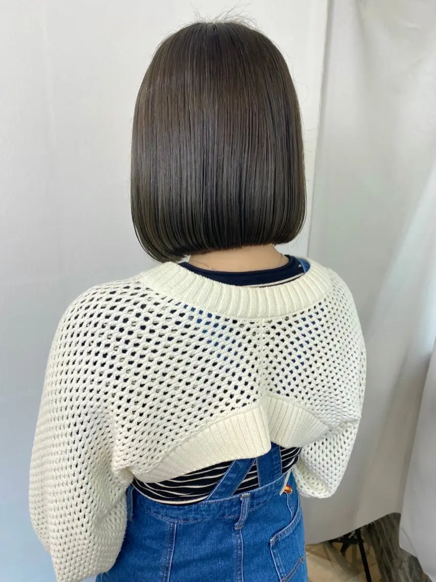 【地毛風ストレート】×カット☆自然にかけられるストレート/ボブカット/得意です❤︎是非お任せ下さい!!シャンプー付の写真