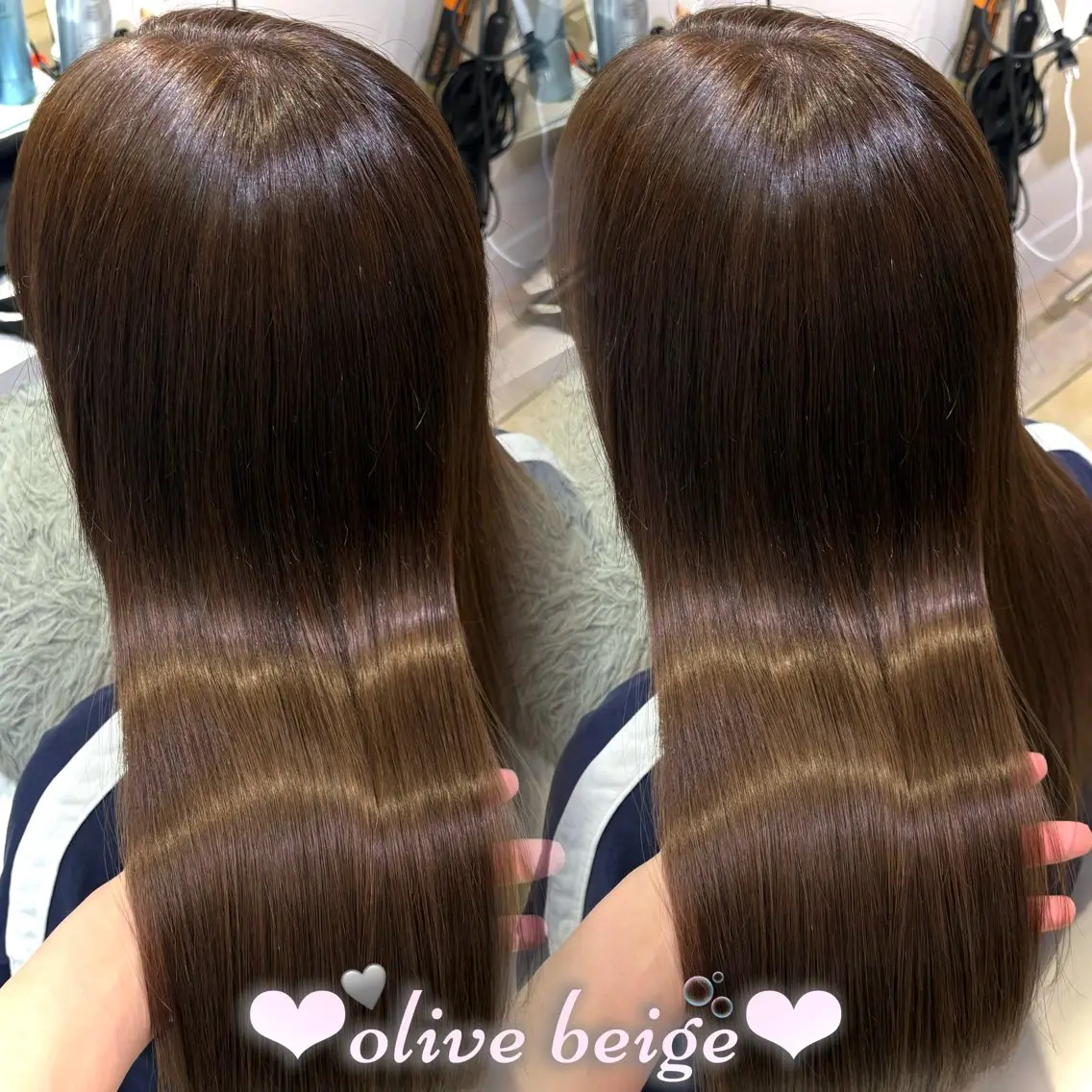 ロング カラー ベージュカラー 透明感カラー オリーブベージュ カット ヘアカラー トリートメント 新宿/艶カラー 🎀韓国ヘアKANAのヘアスタイル