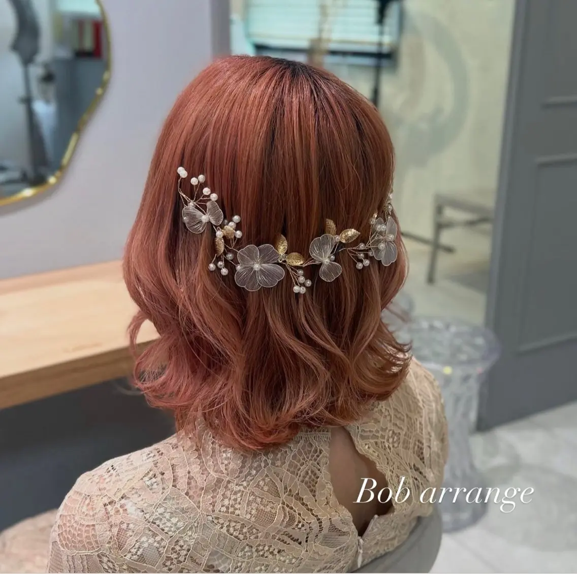 ショート ヘアアレンジ ボブ ヘアセット 暖色カラー/アレンジ /束間まつげ🌼のヘアスタイル