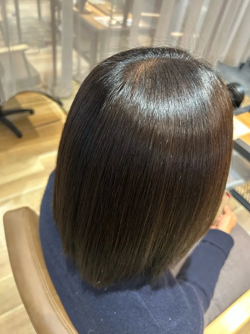 ミディアム カラー トリートメント フジイイブキ 髪質改善カラーのヘアスタイル