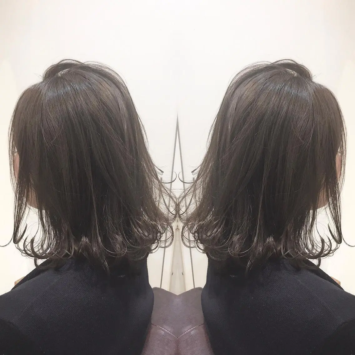 ミディアム カラー 透明感カラー ダークグレー ダークグレージュ グレージュ HIRO. ★のヘアスタイル