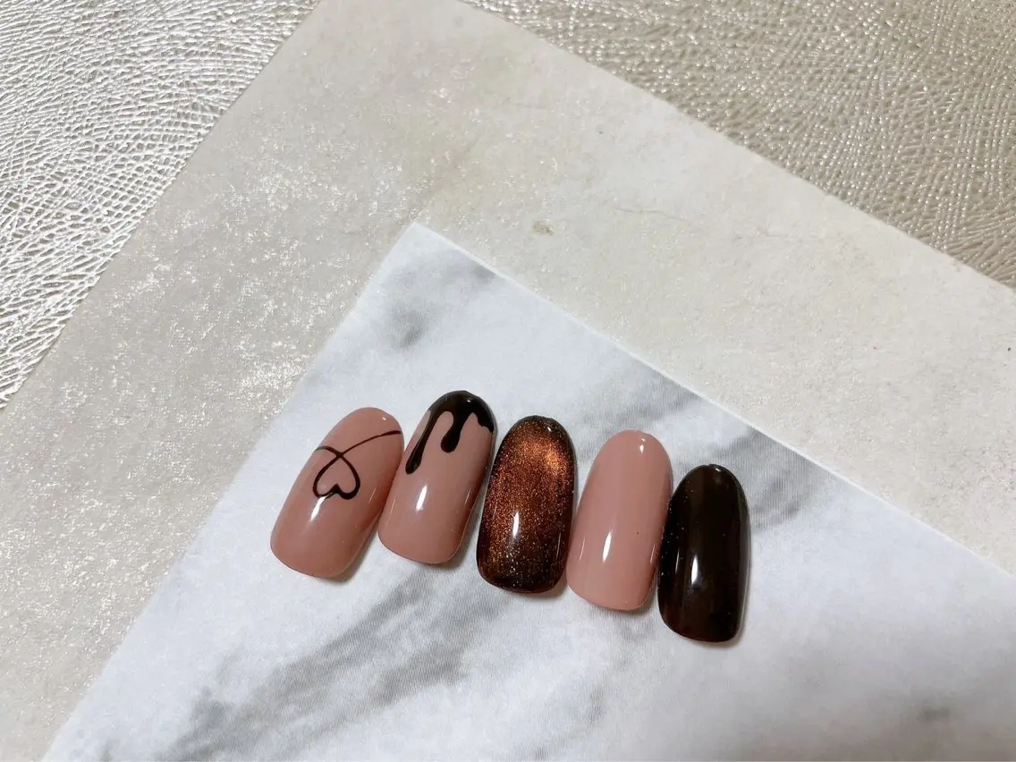 ネイル ジェルネイル 韓国ネイル メンズネイル パラジェル バレンタイン kiki nail たまプラーザのネイルデザイン