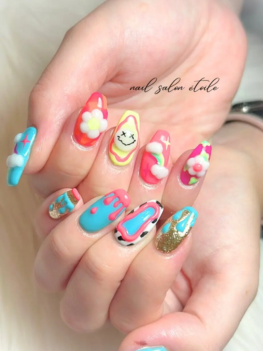 ネイル 持ち込み ぷっくりネイル ハンドネイル nail salon étoileのネイルデザイン